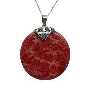 sterling silver sponge coral pendant - GM442